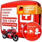 PURAHELP Motorrad Verbandskasten nach aktueller Norm 2024 DIN 13167 (StVO konform) - Inkl. Beatmungstuch - Motorrad Erste Hilfe Set 2024 Mini Klein