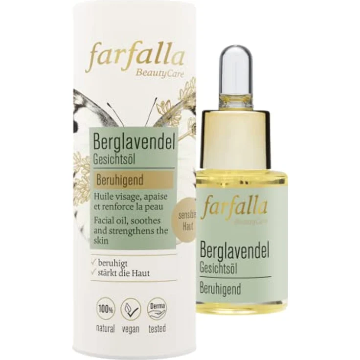 farfalla Gesichtsöl Berglavendel - 15ml - Hautberuhigung & Schutz - Hautpflegeöl mit Wildem Berglavendel - 100% zertifizierte Naturkosmetik – Bild 2