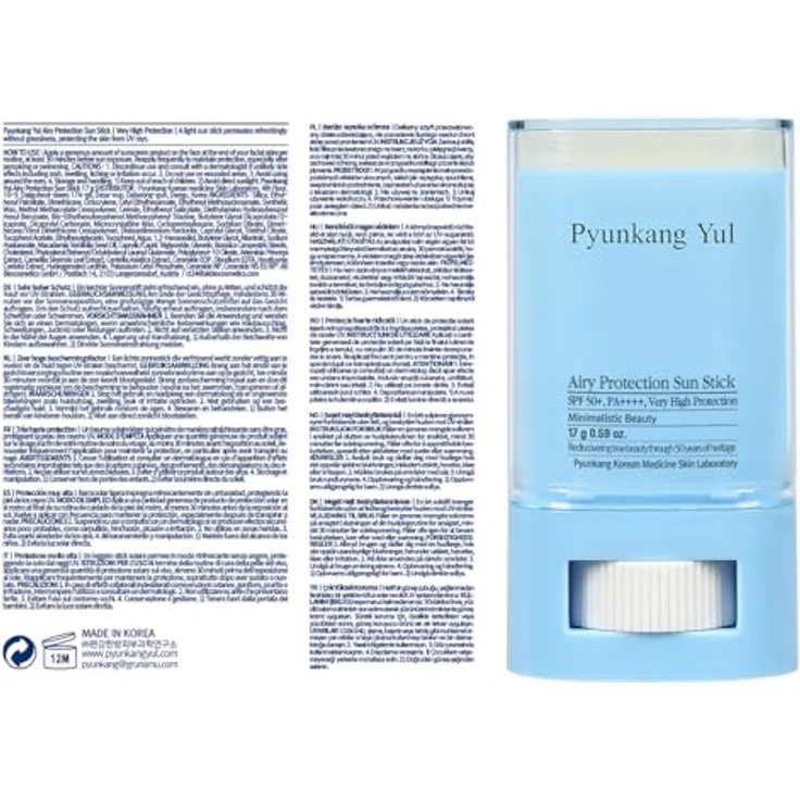 Pyunkang Yul Airy Protection Sun Stick SPF50+ PA++++, Leichter UV-Schutz mit sanft mattierendem Finish, Reizfrei, 17g – Bild 2