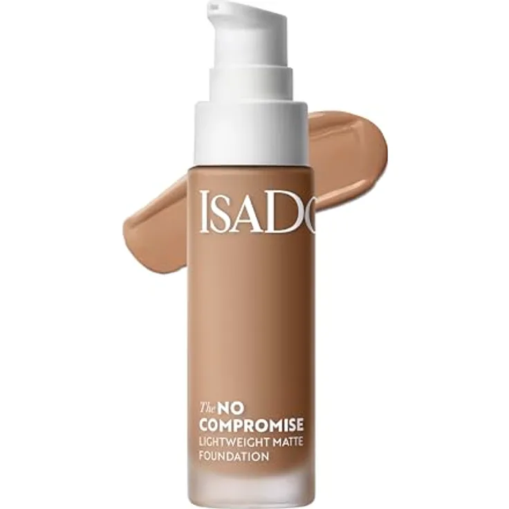 Isadora No Compromise Lightweight Matte Foundation (5C, 30 ml) - Atmungsaktive, wasserresistente Foundation mit mittlerer bis vollständiger Abdeckung