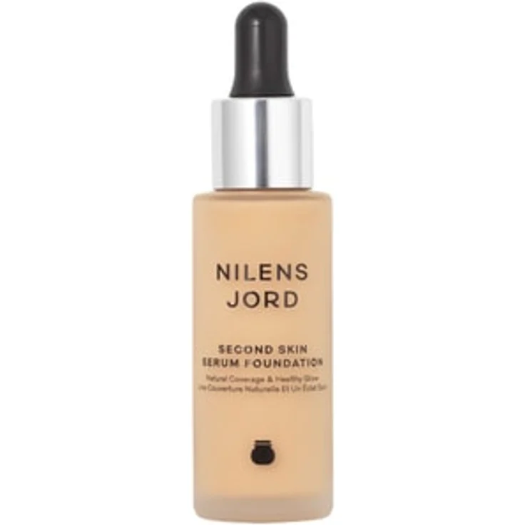 Nilens Jord Second Skin Serum Flüssige Foundation, wasserbasiert und ölfrei, mit Hyaluronsäure und Vitaminen A, C, E, 30 ml