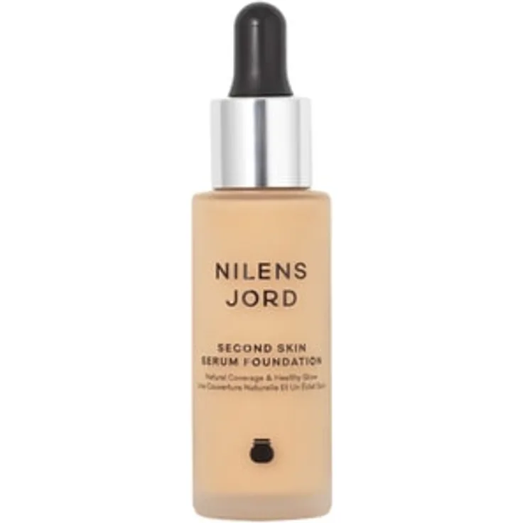 Nilens Jord Second Skin Serum Flüssige Foundation, wasserbasiert und ölfrei, mit Hyaluronsäure und Vitaminen A, C, E, 30 ml