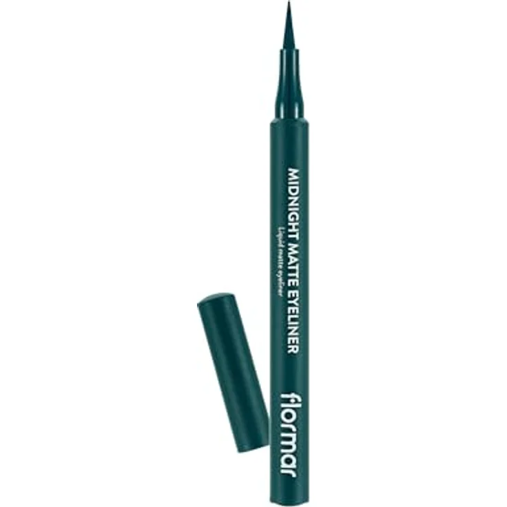 flormar Midnight Matte Eyeliner, Filzstift-Eyeliner mit Matt-Effekt, Farbton 04 Green, 1 ml – Bild 1