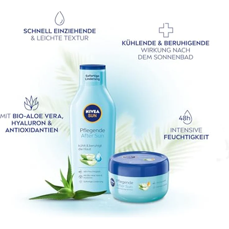 NIVEA SUN Pflegende After Sun Lotion, 400 ml, mit Bio-Aloe Vera und Hyaluron für 48h Feuchtigkeit – Bild 2