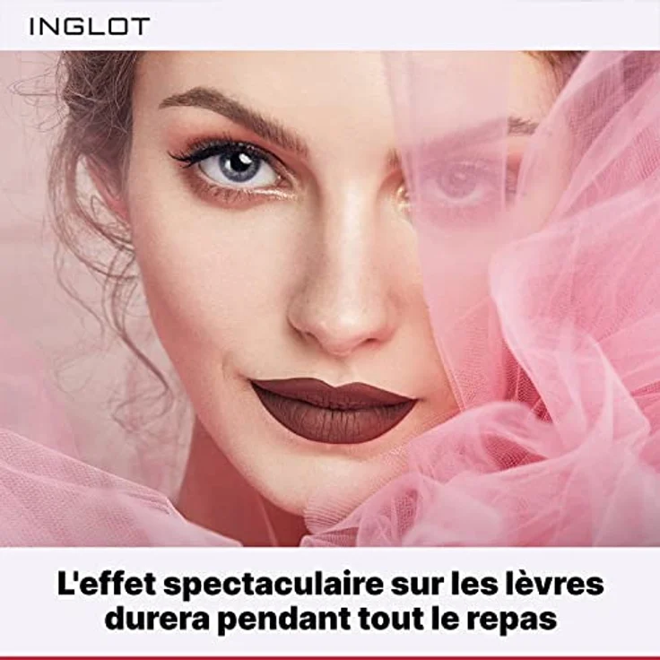 Inglot HD Lip Tint Matte Flüssiger Lippenstift, sattes Finish, langanhaltende Formel, 5,5 ml: 16, in elegantem Rot – Bild 3