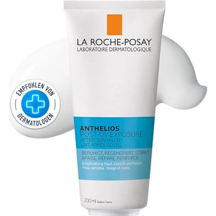La Roche-Posay Sensitive After-Sun-Milch, Intensive Feuchtigkeit, mit Panthenol, Thermalwasser und Glycerin, Anthelios Post UV, 200 ml