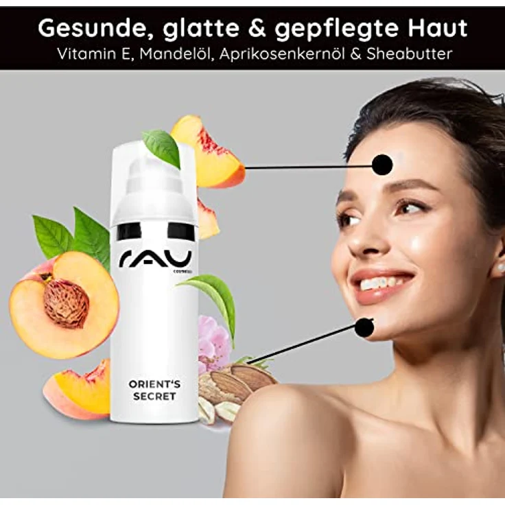 RAU Cosmetics Anti-Aging Creme Orient's Secret – Feuchtigkeitspflege mit Perlenextrakt, Hyaluronsäure & Vitamin E, 50 ml, für trockene & reife Haut – Bild 5
