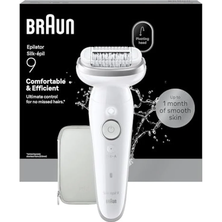 Braun Silk-epil 9, Silber, Akku-Epilierer für minimale Haarlängen ab 0,5 mm, Nass & Trocken geeignet – Bild 2