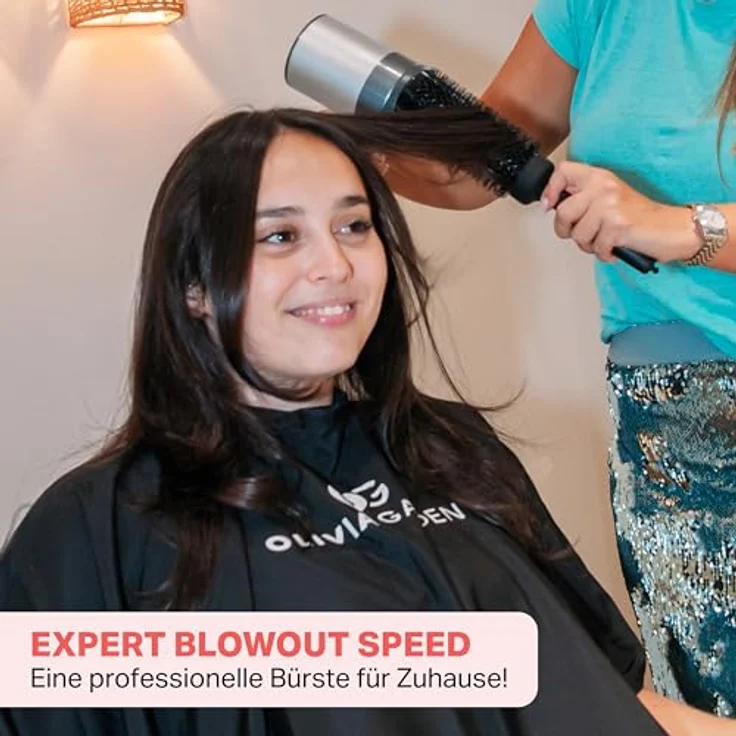 OLIVIA GARDEN Rundbürste EXPERT BLOWOUT SPEED Wavy Bristles Black Label, extralanger Bürstenkörper für 25 % schnelleres Trocknen – Bild 7