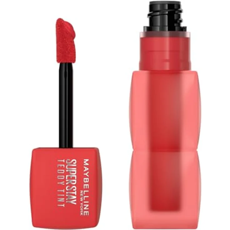 Maybelline New York Superstay Teddy Tint, Lippenstift für Damen mit mattiertem Finish und Plüsch-Applikator, 5 ml – Bild 1