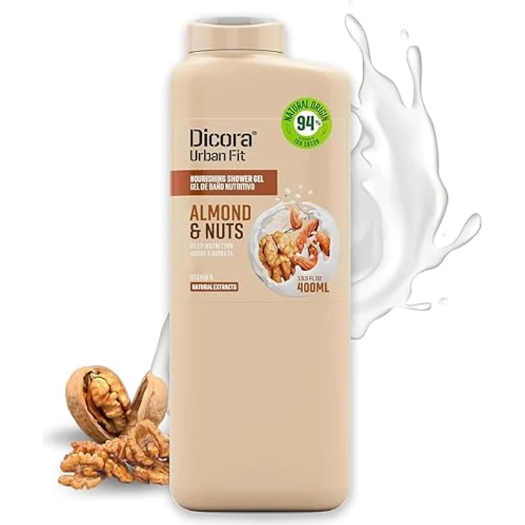 Dicora Urban Fit Duschgel Vitamin B mit Nuss- und Mandelmilch-Extrakt, 400 ml - Moisturizing und pflegend, cruelty-free – Bild 4