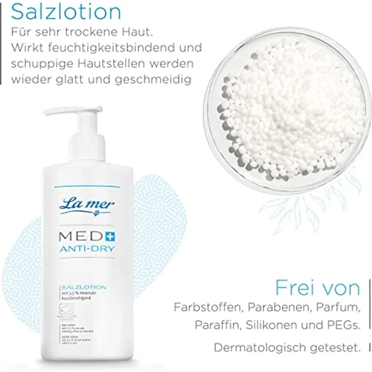 La mer MED+ Anti-Dry Salzlotion - Hautberuhigende Körperlotion für sehr trockene Haut - Mindert Rötungen und Juckreiz - Pflege bei Psoriasis oder Neurodermitis - Hilft bei schuppiger Haut - 200 ml – Bild 3