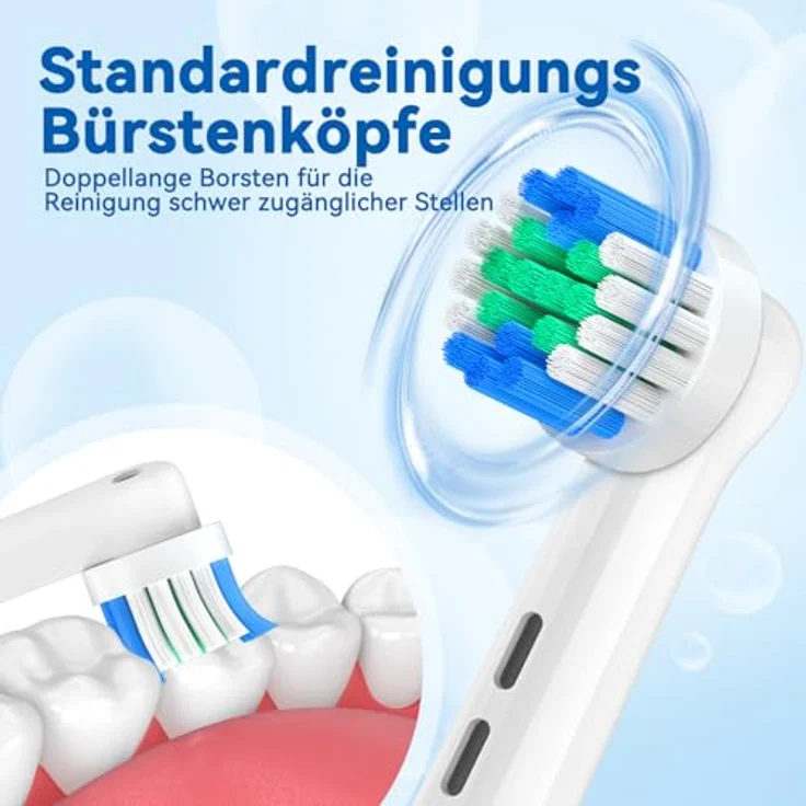 AnjoCare Ersatzbürstenköpfe für Oral B, 24 Pack, kompatibel mit Pro1000/3000/5000/7000, komfortable Reinigung mit DuPont-Borsten, farbcodierte Ringe für Familiennutzung – Bild 3
