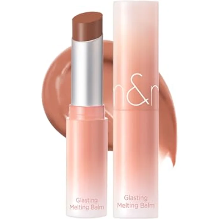 rom&nd Glasting Melting Balm, intensiv feuchtigkeitsspendender Lippenbalsam in lebendiger Farbe, 3.5g (11 Buffy Coral) – Bild 1