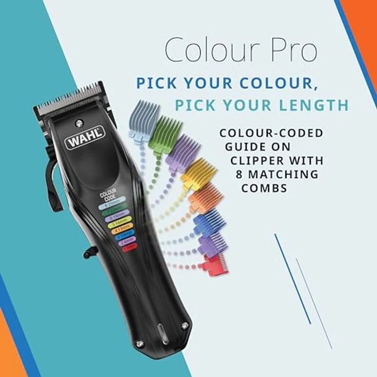 Wahl Colour Pro Tierhaarschneidemaschine Set, kabellos mit 120 Minuten Laufzeit, farbcodierte Aufsteckkämme und ergonomischem Design – Bild 4