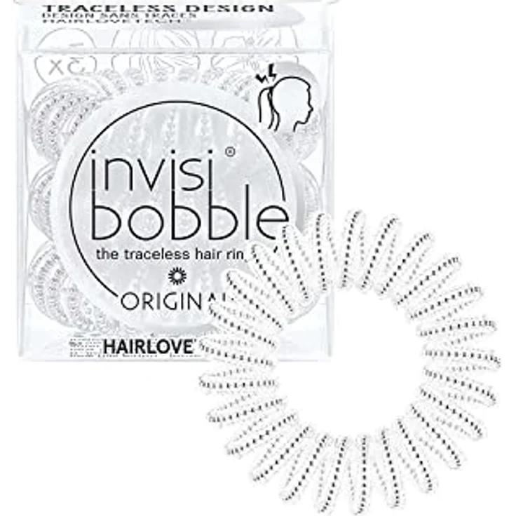 invisibobble Original Haargummis Mädchen I 3x Silber Haargummi Spirale Durchsichtig Damen I Zopfgummi designed im Herzen Münchens – Bild 1