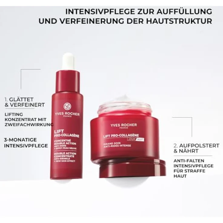 Yves Rocher LIFT Pro-COLLAGÈNE - Intensivpflege Anti-Falten-Behandlung für Tag und Nacht - 75 ml, mit Kollagen und Hyaluronsäure, glättet, füllt auf und nährt – Bild 5