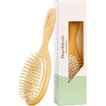 remos professional body care REMOS pneumatische Haarbürste breit mit Holzstiften aus Buchenholz, schonende Haarpflege für volles Haar