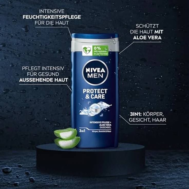 Nivea Dusch Men Protect & Care, Haarshampoo für Männer, 250ml – Bild 2