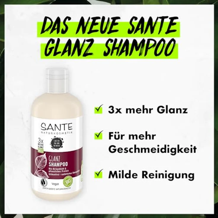 Sante Naturkosmetik Haarpflege Shampoo glanz Shampoo Bio-Birkenblatt & Pflanzliches Protein 950 ml – Bild 2