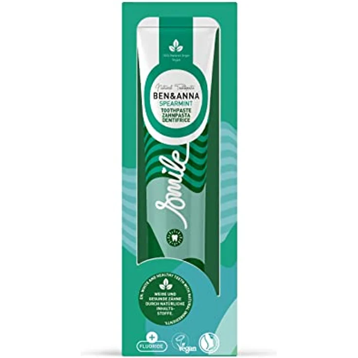 Ben&Anna Bio Zahnpasta Spearmint mit Fluorid | vegan | Mikroplastikfreie Zahncreme | 100% Naturkosmetik | 75ml – Bild 2