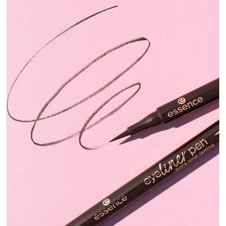 essence Eyeliner Pen, Eyelinerstift 020 Brown, 1.1 ml, liquid & gel, für präzise Linien – Bild 8