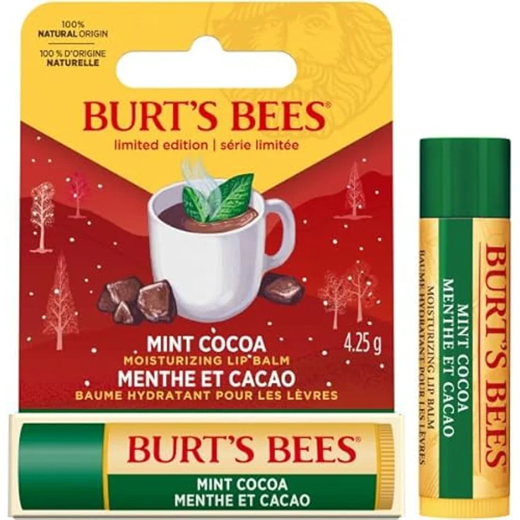 Burt’s Bees Festive Lippenbalsam, feuchtigkeitsspendend mit Geschmack Mint Cocoa, 4,25 g – Bild 2