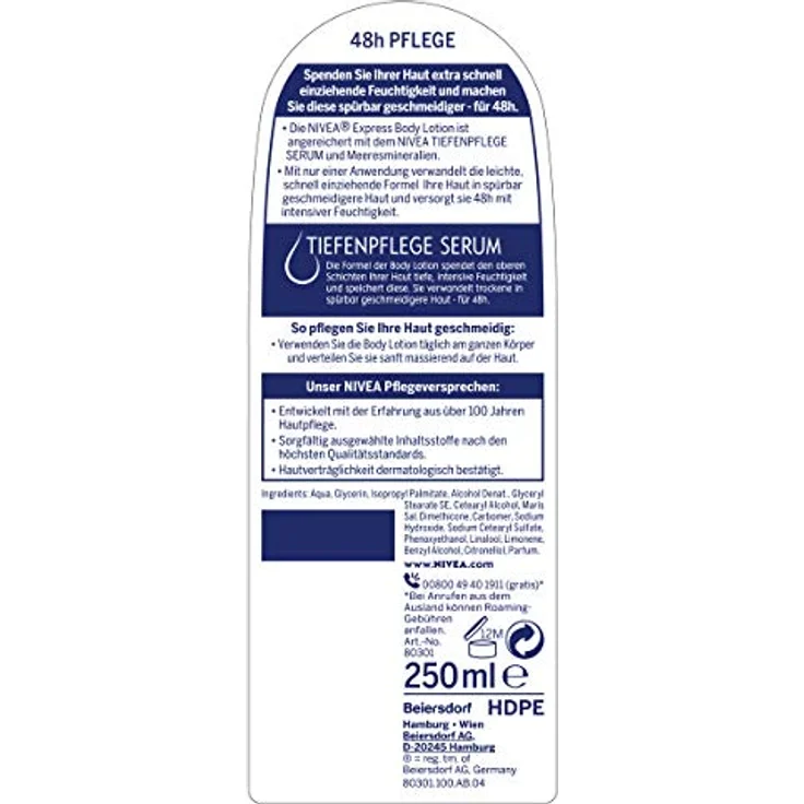 Nivea Bodylotion und Milk Express Feuchtigkeits Bodylotion 250 ml  – Bild 2