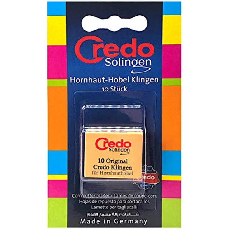 CREDO Hobelklingen, 2 cm, 10er Pack für Hornhauthobel, orange, hergestellt in Solingen