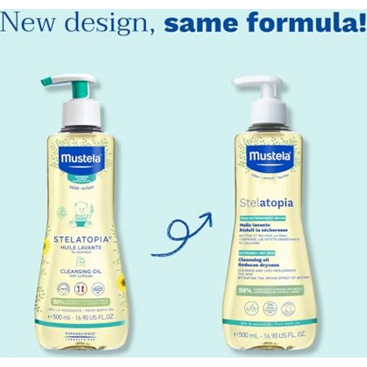 Mustela Stelatopia Cleansing Oil FRANKREICH Karton 1 Stueck x 500 ml mit reinigender Wirkung – Bild 3