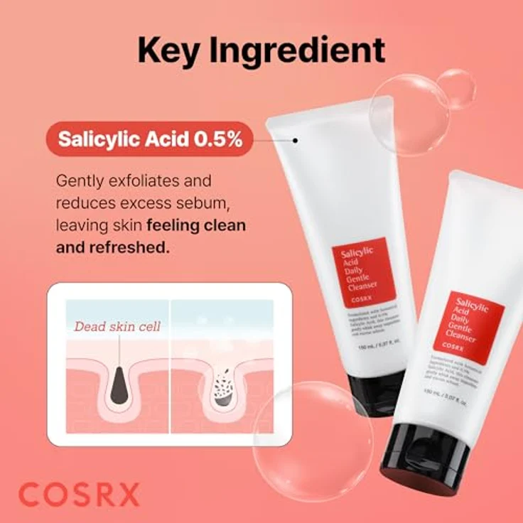 Cosrx Salicylic Acid Daily Gentle Cleanser, Aktiv-Reinigungsschaum mit antioxidativen Wirkungen, 150 ml – Bild 3