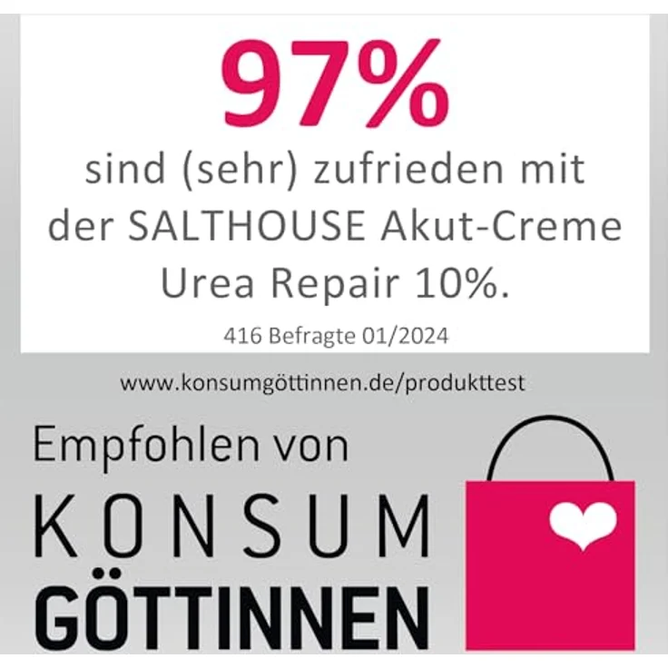 Salthouse Totes Meer Therapie Akut-Creme Urea Repair 10%, feuchtigkeitsspendende Körperpflege für extrem trockene Haut, 100ml – Bild 3