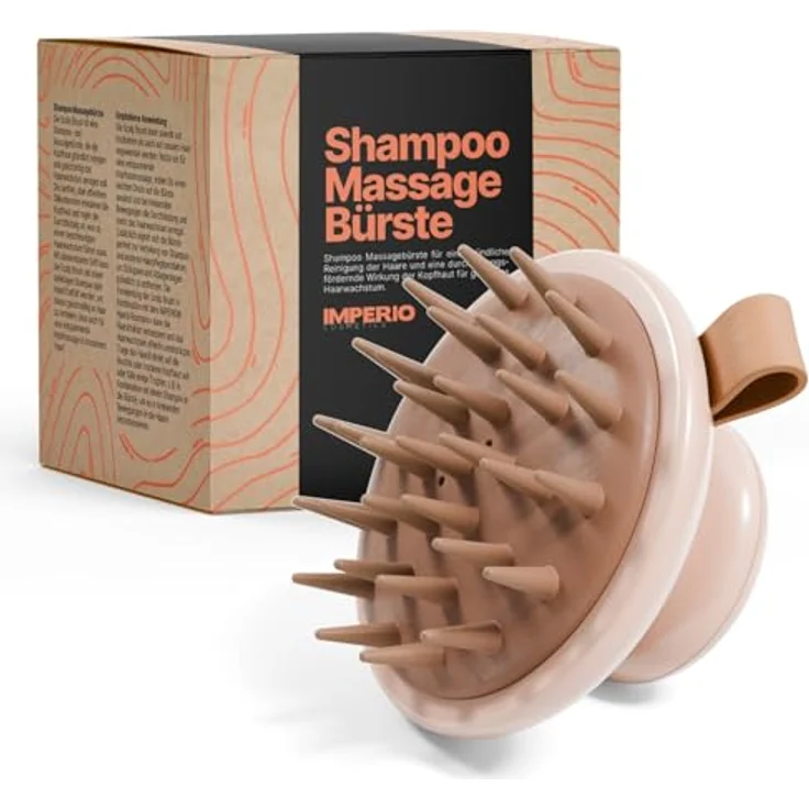 IMPERIO Shampoo-Massagebürste für Tiefenreinigung und Haarwachstum, mit Silikonborsten – Bild 1