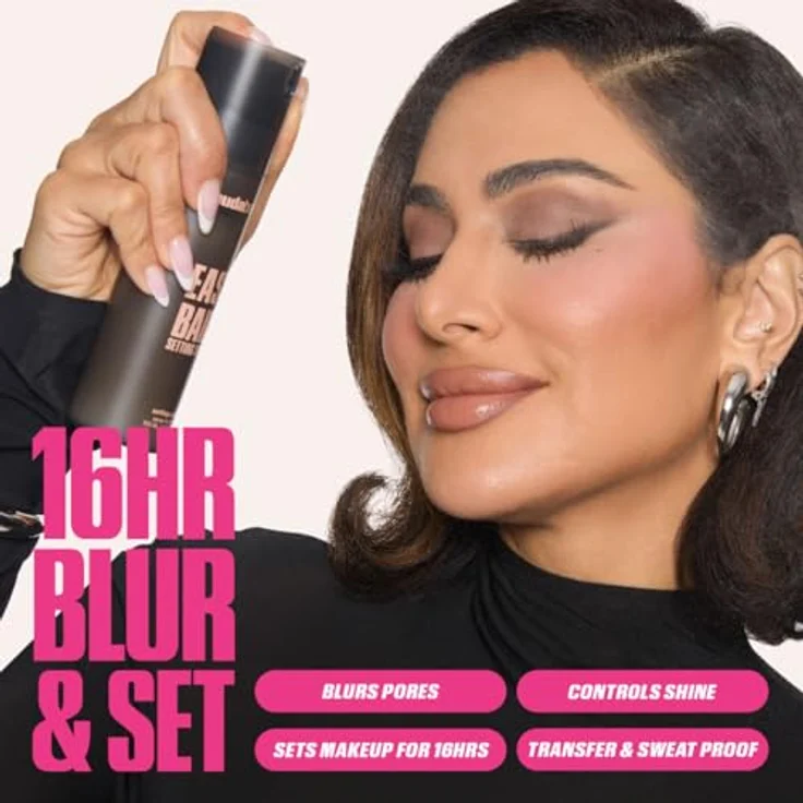 HUDA BEAUTY Easy Bake Setting Spray, Fixierspray & Fixierpuder, alkoholfrei, 30 ml, mattes Finish, bis zu 16 Stunden Halt – Bild 3