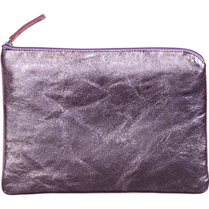 Clairefontaine 410123C Schlampermäppchen Miror, aus Lammleder, Flach, 23 x 16cm, 1 Stück, Rosa