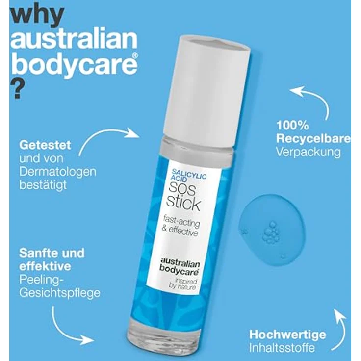 Australian Bodycare Salicylic Acid SOS Stick 9 ml, schnell wirksam gegen Pickel und Rötungen – Bild 4