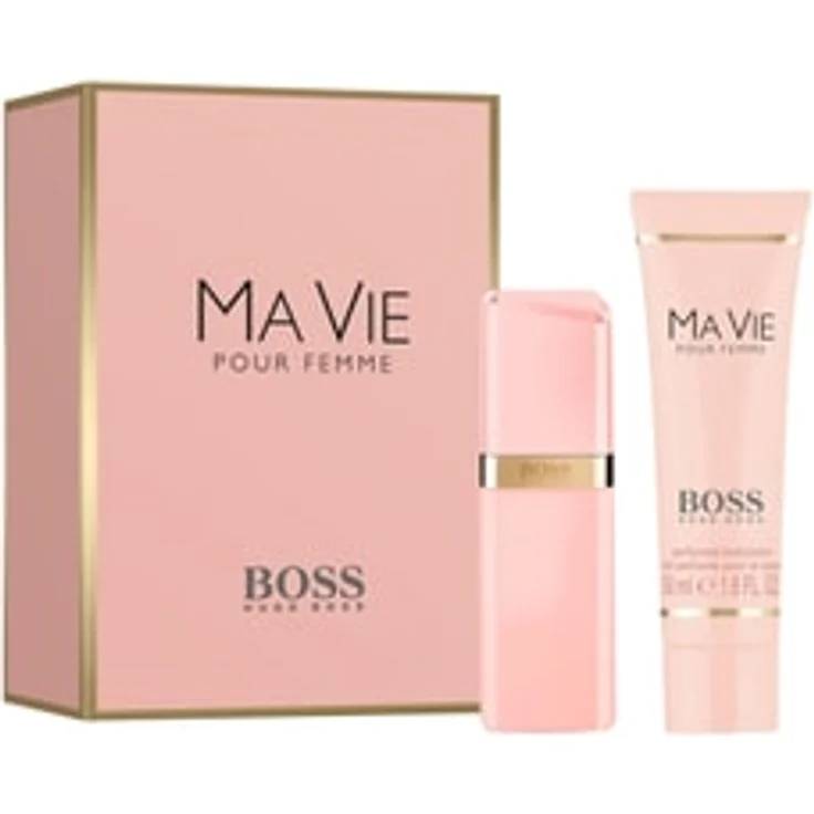 HUGO BOSS Ma Vie Duftset, Damen-Eau de Parfum 30 ml und Bodylotion 50 ml in rosa Schachtel mit goldenen Akzenten