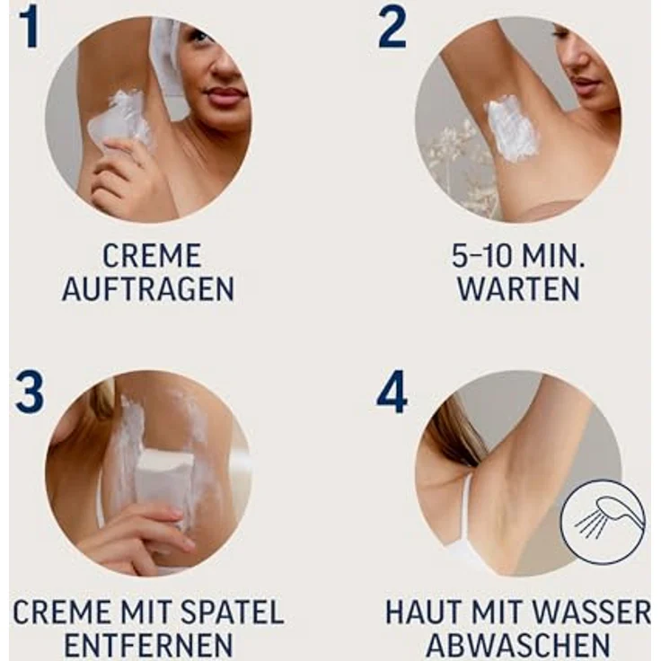 Veet Pure Haarentfernungscreme für Bikinizone & Achseln – Enthaarungscreme für sensible Haut mit Bio Aloe-Vera, vegan, 100 ml Tube mit gewölbtem Applikator & Spatel – Bild 5