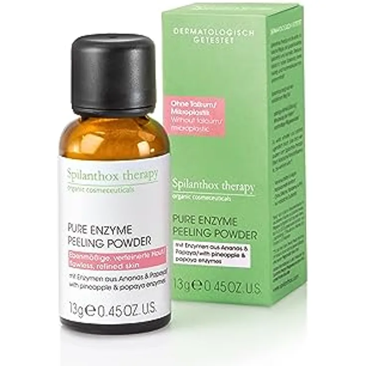 Spilanthox therapy Pure Enzym Peeling Powder 13g - Natürliches Ananas-Papaya-Enzym-Peeling für streichelweiche, verfeinerte Haut