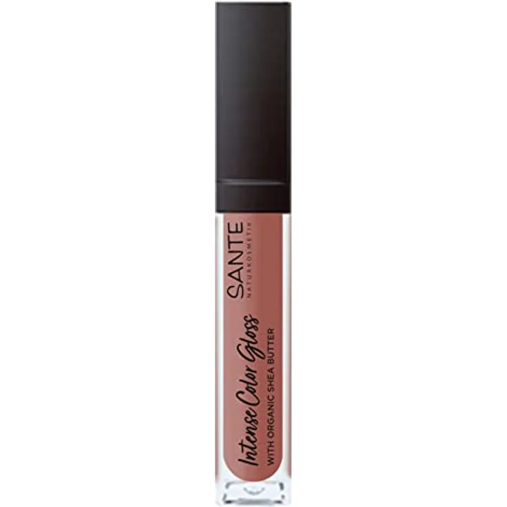 Sante Naturkosmetik Natürlicher Lipgloss mit glänzendem Finish, Mit Sheabutter für gepflegte Lippen, Intense Color Gloss, Nr. 02 Soothing Terra, 1 x 5,3 ml
