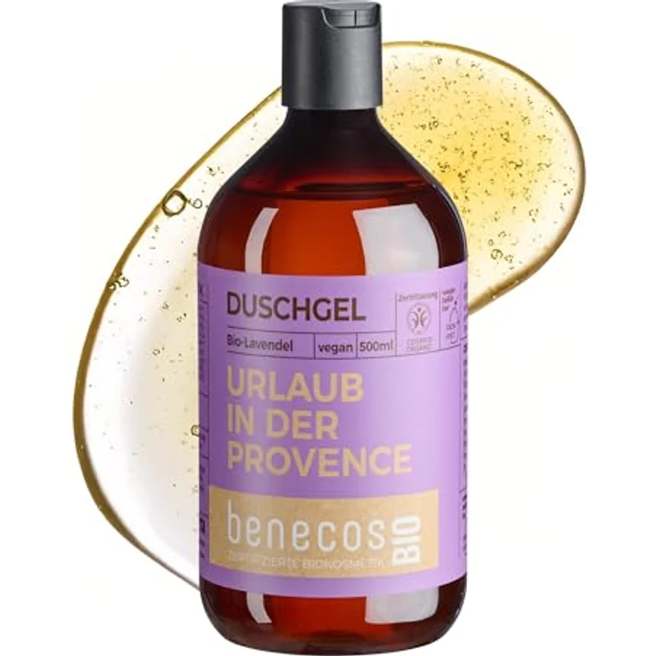 benecos Lavendel Duschgel 500 ml, mit Bio-Lavendelblütenauszug und Bio-Apfelsaft, vegan, dermatologisch getestet – Bild 1