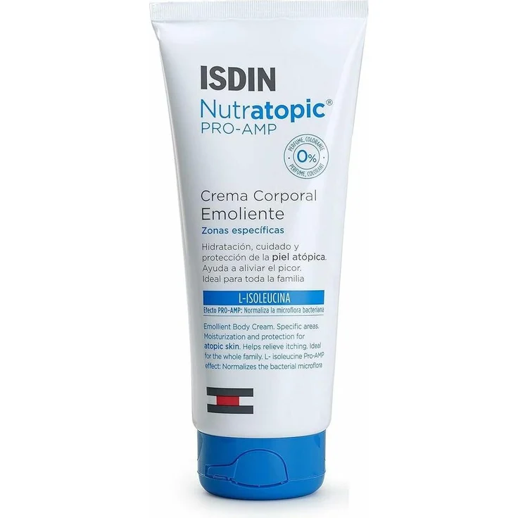Isdin Nutratopic ProAmp, Körpercreme für empfindliche und atopische Haut, parfümfrei, 200 ml