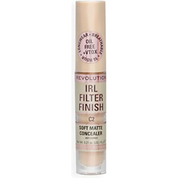 Makeup Revolution, IRL Filter Finish Concealer, Mittlere bis volle Deckkraft, C2, 6g