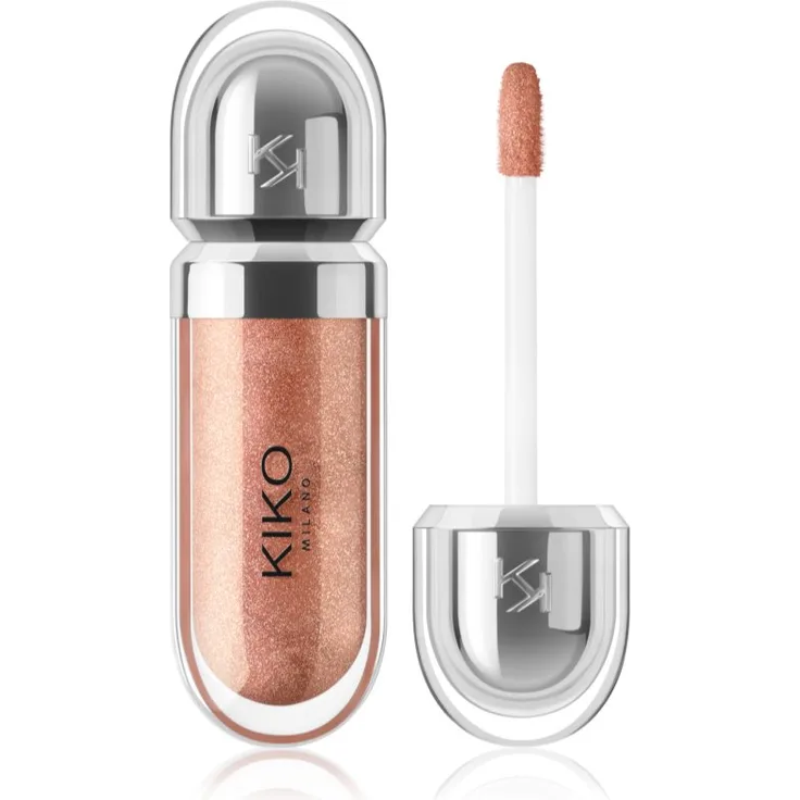 KIKO Milano 3D Hydra Lipgloss, hydratisierendes Lipgloss für Damen, Farbton 18 Golden Sparkle, 6.5 ml, langanhaltend und glanzverleihend