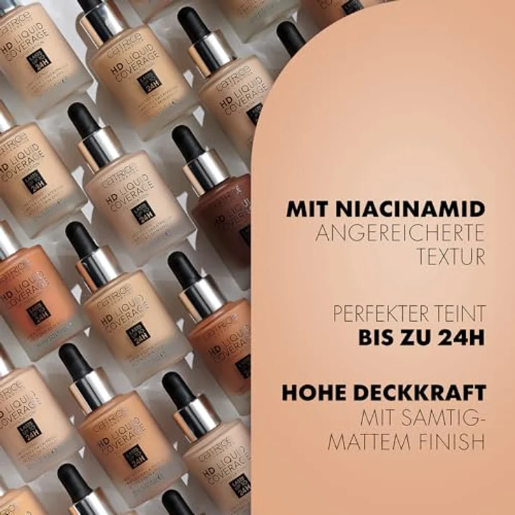 Catrice HD Liquid Coverage Foundation Nr. 097, Nude, langanhaltend, mattierend, vegan, ölfrei, wasserfest, 1er Pack (30ml) – Bild 5