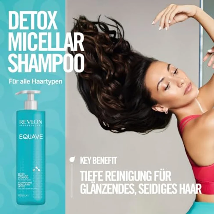 REVLON PROFESSIONAL EQUAVE Detox Micellar Shampoo, tiefenreinigendes Mizellen Haarshampoo mit Gel-Textur, 485 ml. – Bild 3