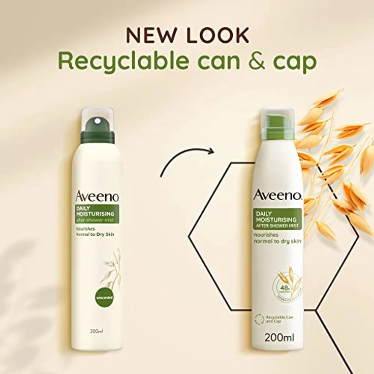 Johnson & Johnson Aveeno Daily After Shower Mist, leichte Bodylotion mit schneller Absorption, 200 ml – Bild 3
