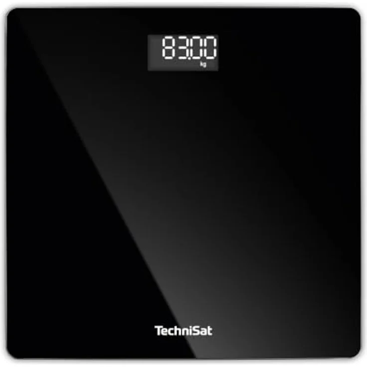 TechniSat VIOLA PW 30, Digitale Personenwaage bis 180 kg, LED-Display, Automatische Einschaltung, gehärtetes Sicherheitsglas – Bild 1