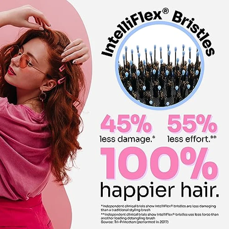 Wet Brush Shine Enhancer Paddle Brush, Sky - Hair Detangler Brush with Ultra Soft Bristles, Infused With Natural Argan Oil, Shiny Detangle & Smooth Hair, Wet or Dry, For All Hair Types – Bild 4