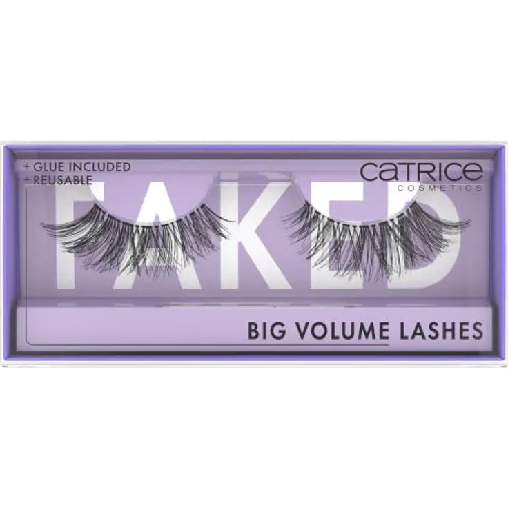 Catrice Faked Big Volume Lashes, künstliche Wimpern, Schwarz, langanhaltend, Falsche Wimpern-Effekt, ohne Mikroplastikpartikel, Nanopartikel frei, ohne Parfüm, ölfrei, 1er Pack (1pair)